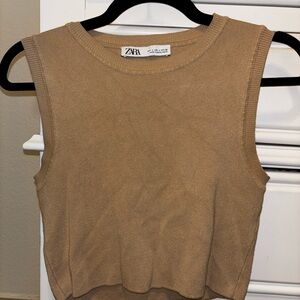 Zara Camel Sleeveless Tank Top